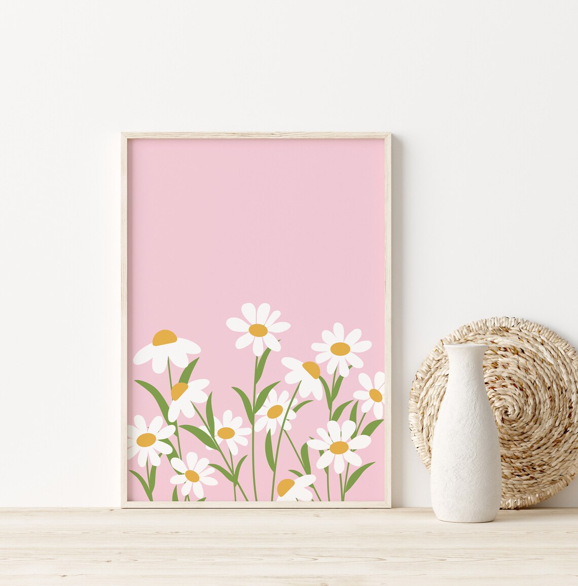 Daisy Art Print, Boho Floral Nursery Decor