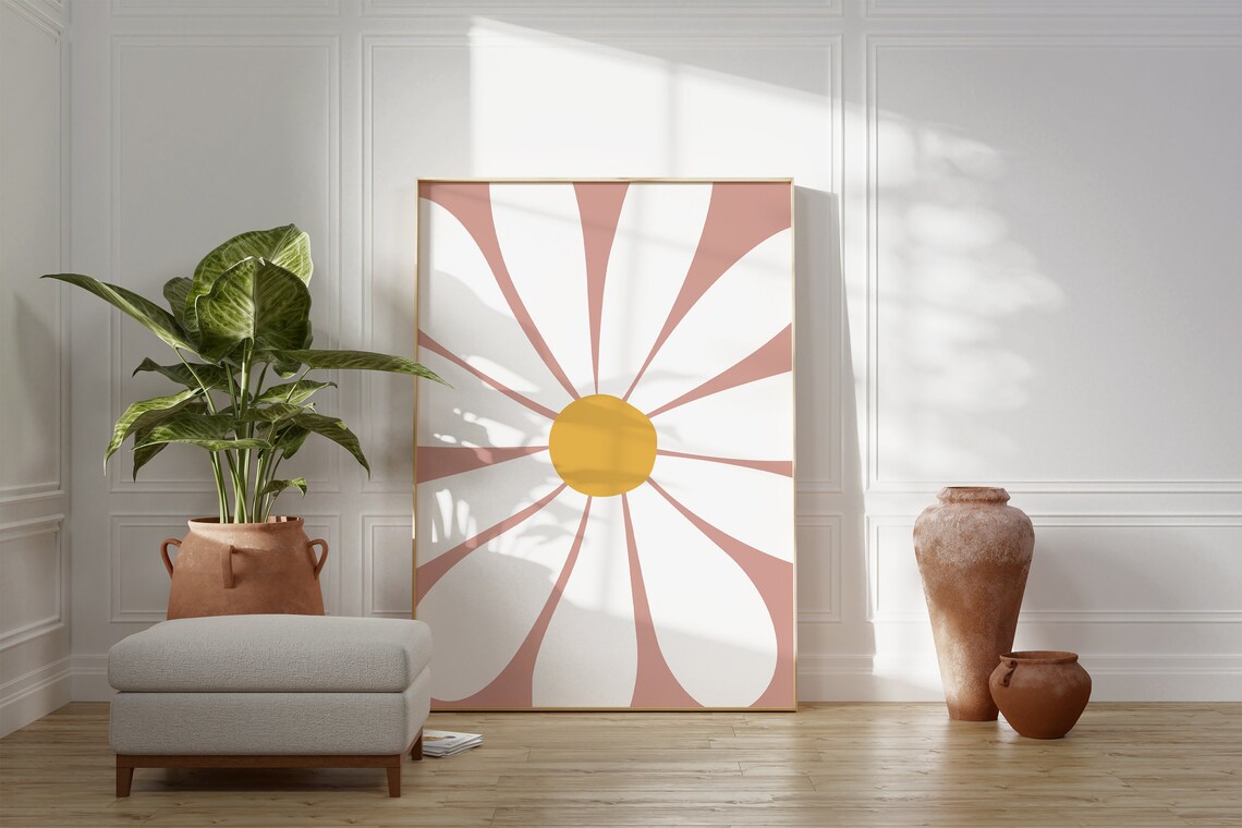 Daisy Boho Floral Nursery Wall Art Print - Image 2