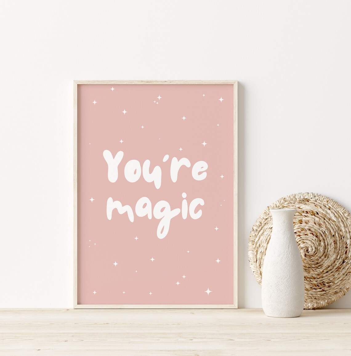 You're Magic Art Print, Pink Boho Nursery Decor - Image 3