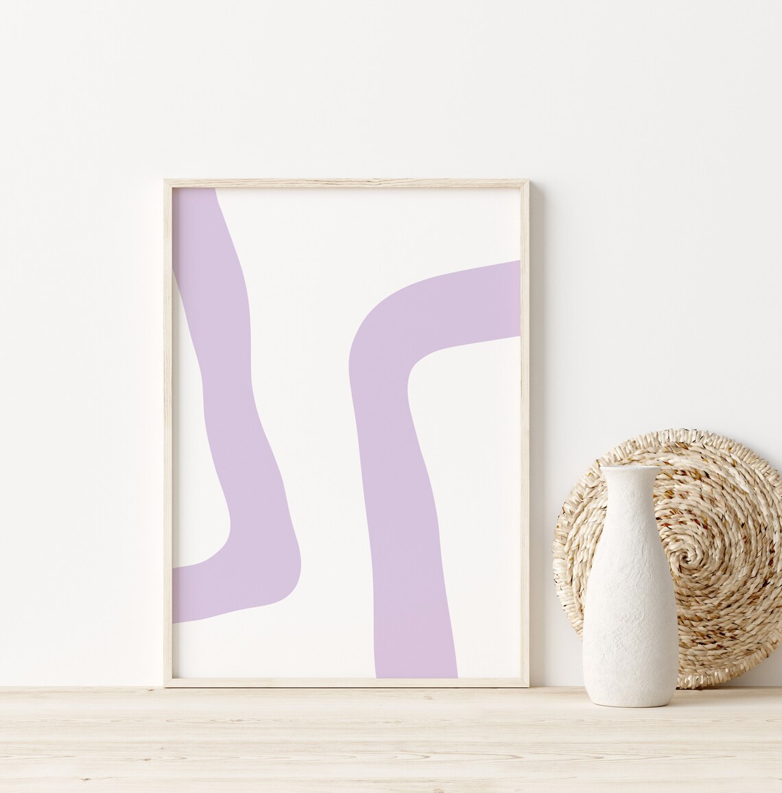 Lilac Wavy Lines Minimalist Abstract Soft Purple Modern Art Poster - Image 6