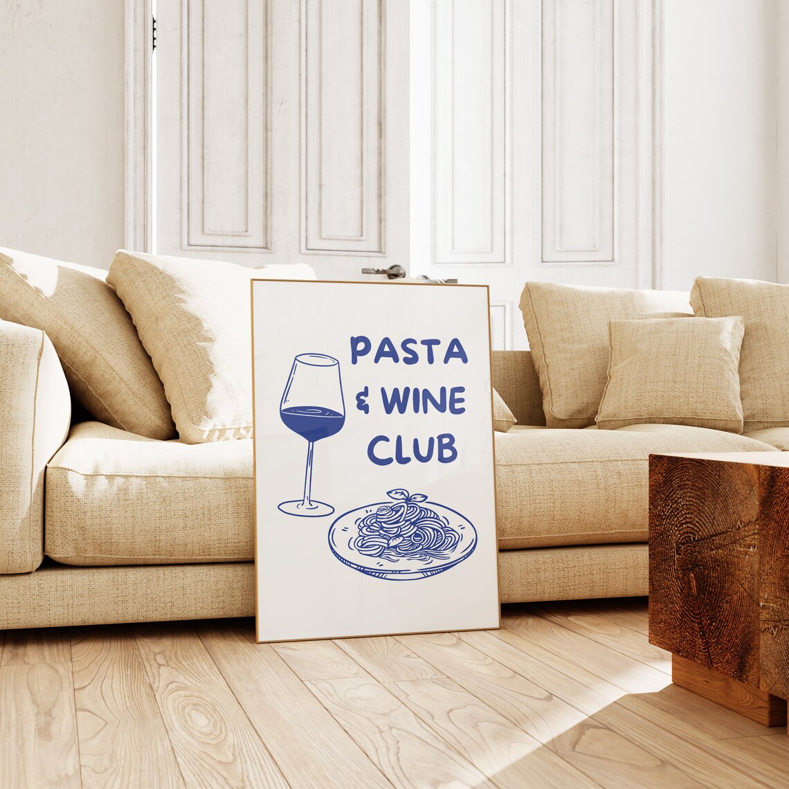 Pasta And Wine Club Kitchen Wall Art Print - Image 2