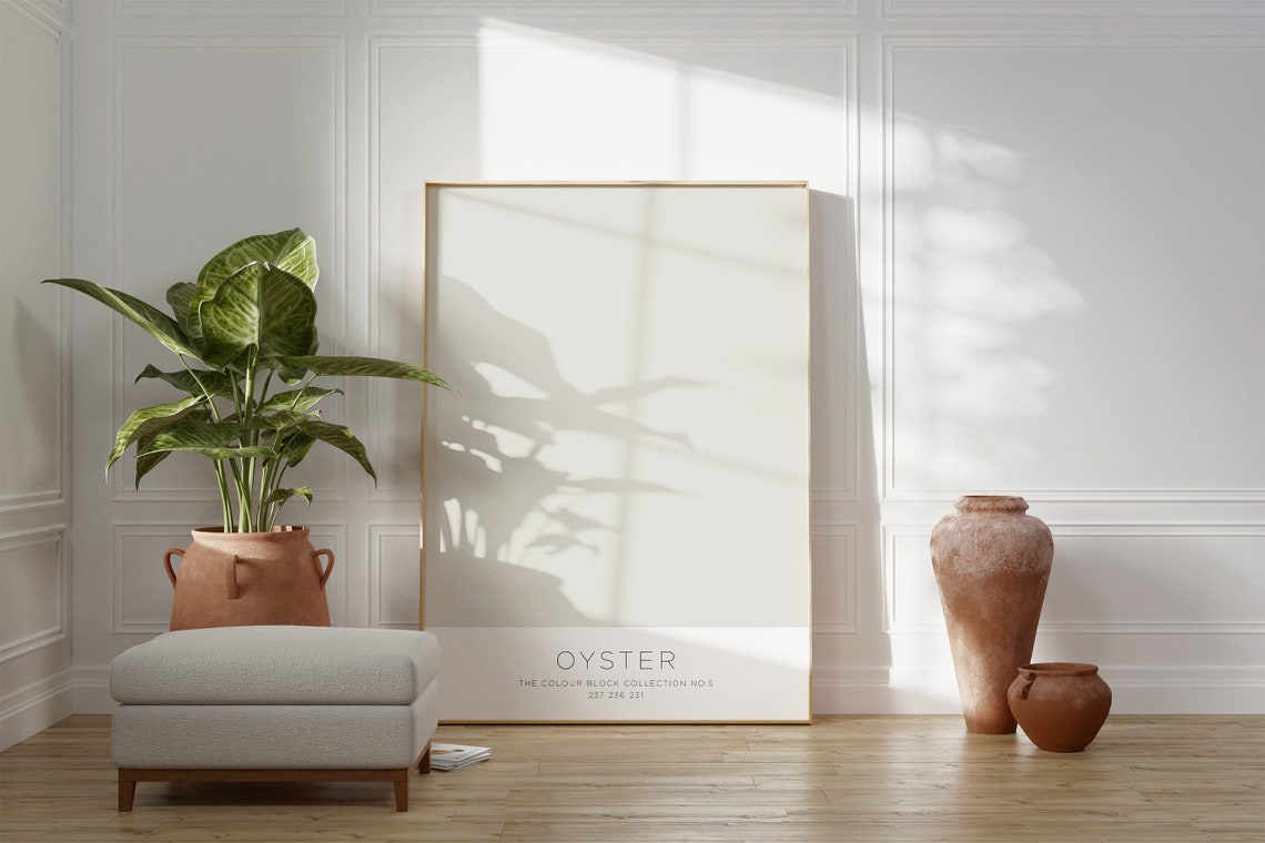 Oyster Colour Block Collection No 5 Minimalist Neutral Wall Art - Image 2