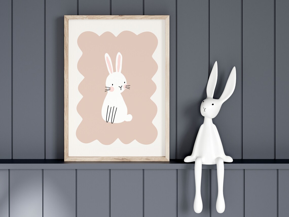 Cute Bunny Print, Girls Nursery Wall Art - Image 4