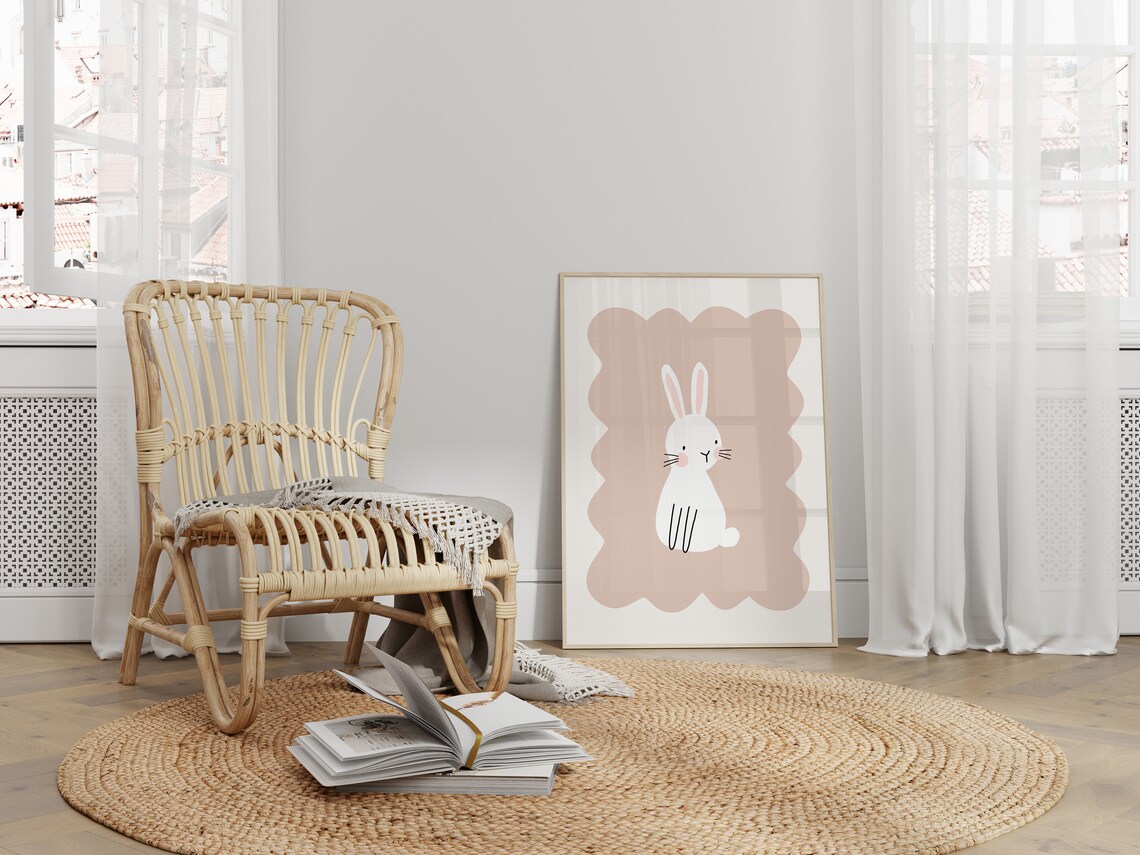 Cute Bunny Print, Girls Nursery Wall Art