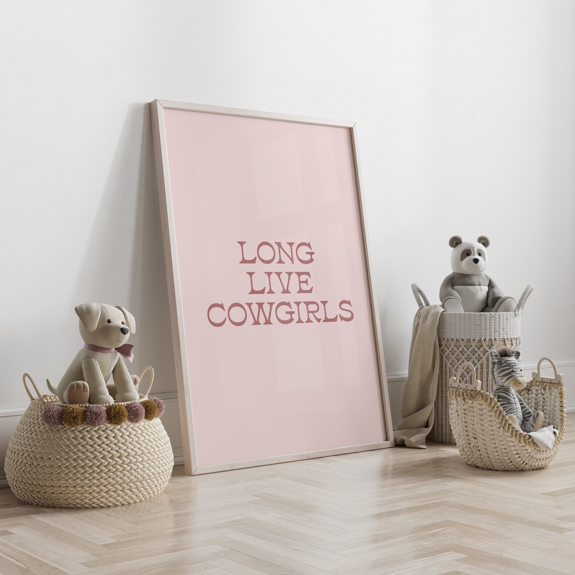 Long Live Cowgirls Western Quote Blush Pink Trendy Decor Poster - Image 3