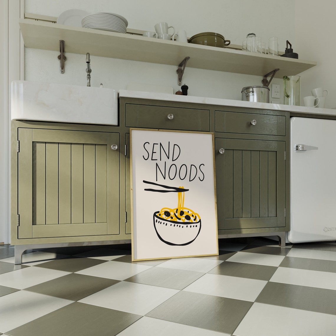 Send Noods Ramen Bowl Funny Quote Print For Bold Modern Kitchens - Image 3