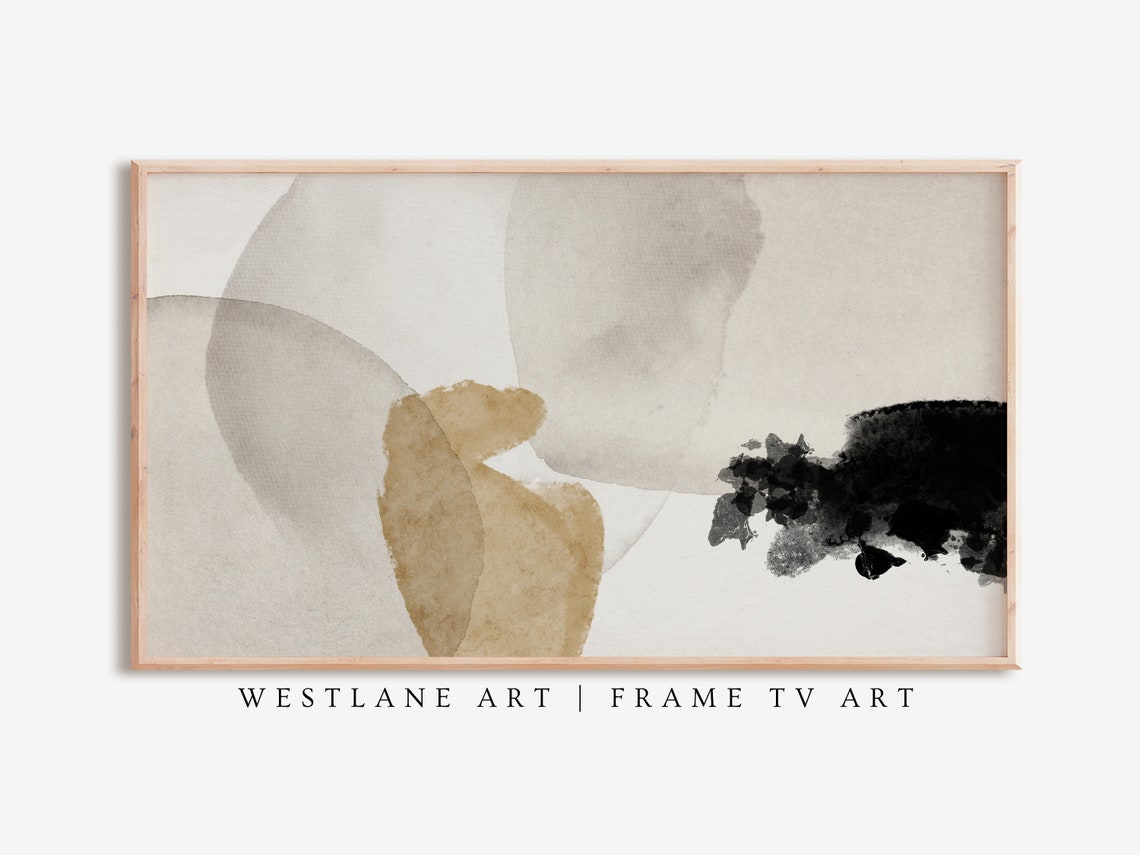 Neutral Abstract Watercolor Beige Gray Charcoal Soft Shapes Poster