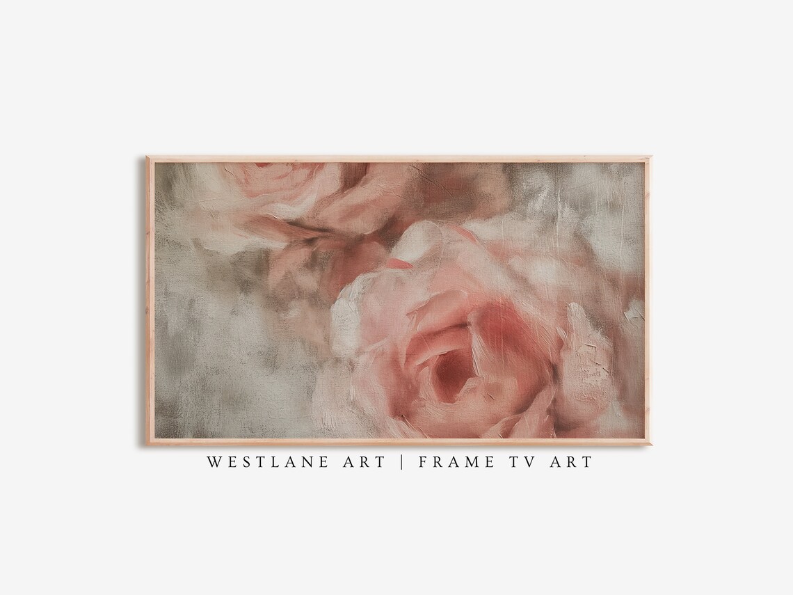 Soft Pink Roses Close Up Blush Floral Bouquet Painting Poster