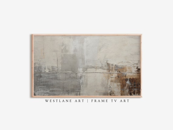 Rustic Abstract Modern Tv Art In Neutral Tones Decor Modern Farmhouse Wall Art Tvm28