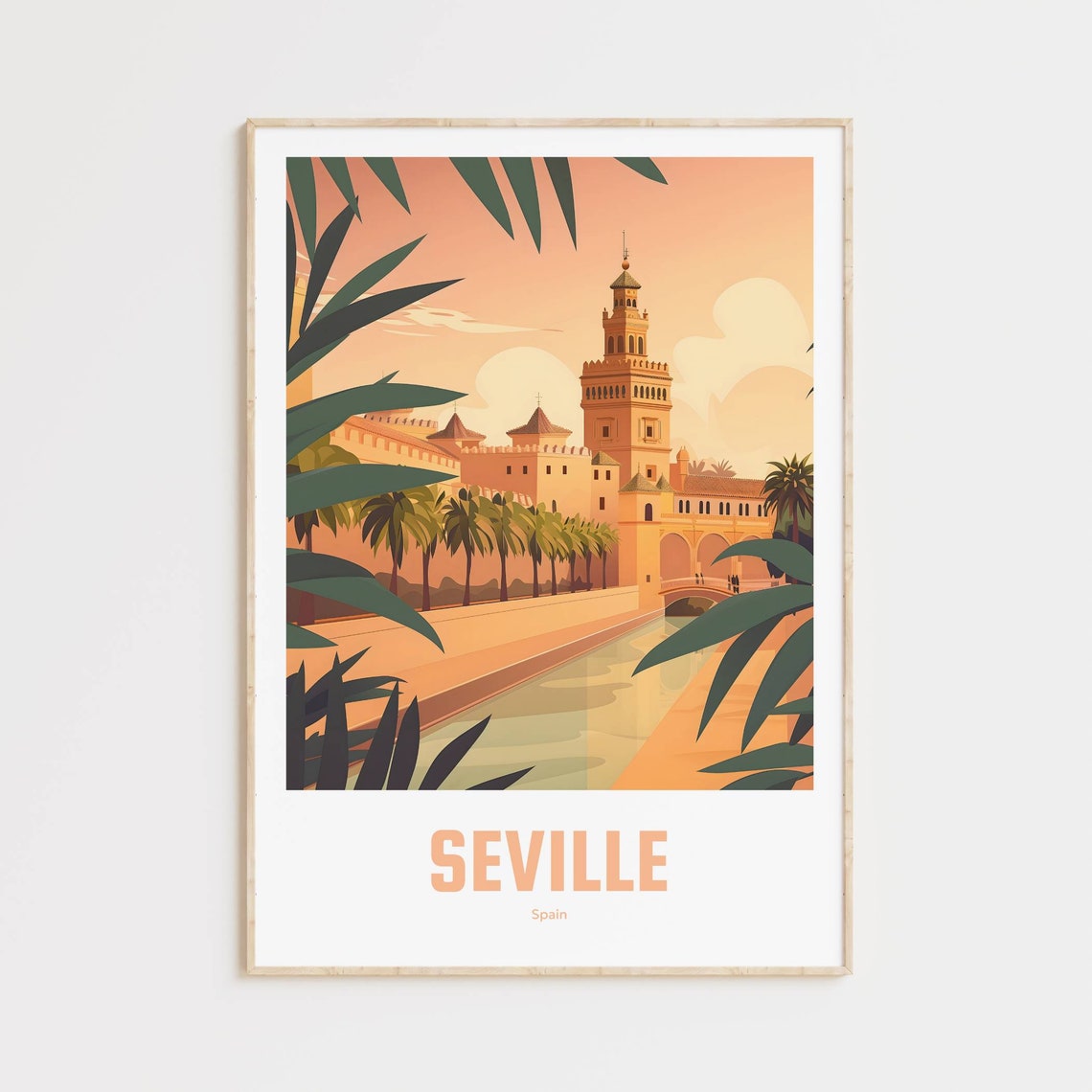 Seville Poster Vintage Travel Poster Retro Seville Travel Poster Gift Seville Wall Art Vintage Poster Seville Travel Poster