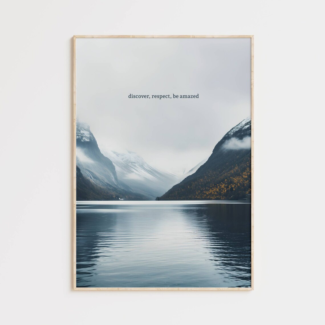 Fjord Travel Poster, Scandinavian Nature Scenery