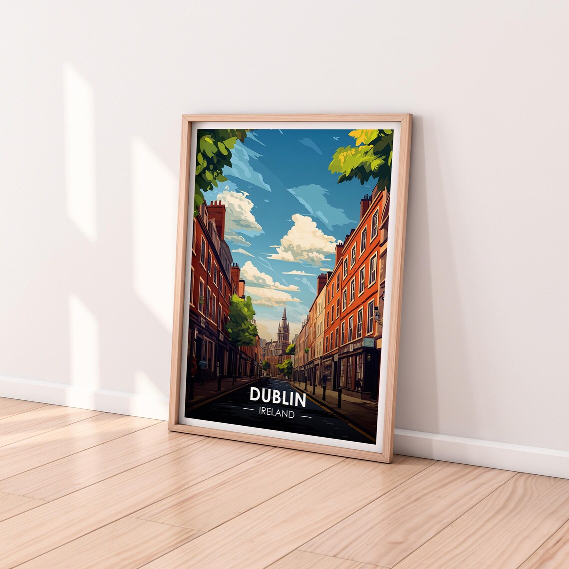 Dublin Ireland Historic Brick Street City Vintage Travel Poster - Image 2