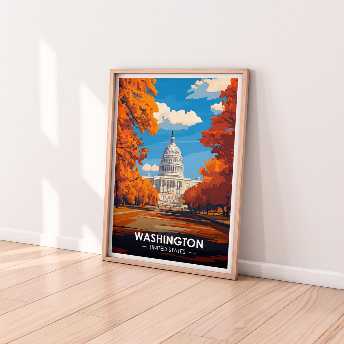Washington United States Capitol Building Autumn Foliage Poster - Image 2