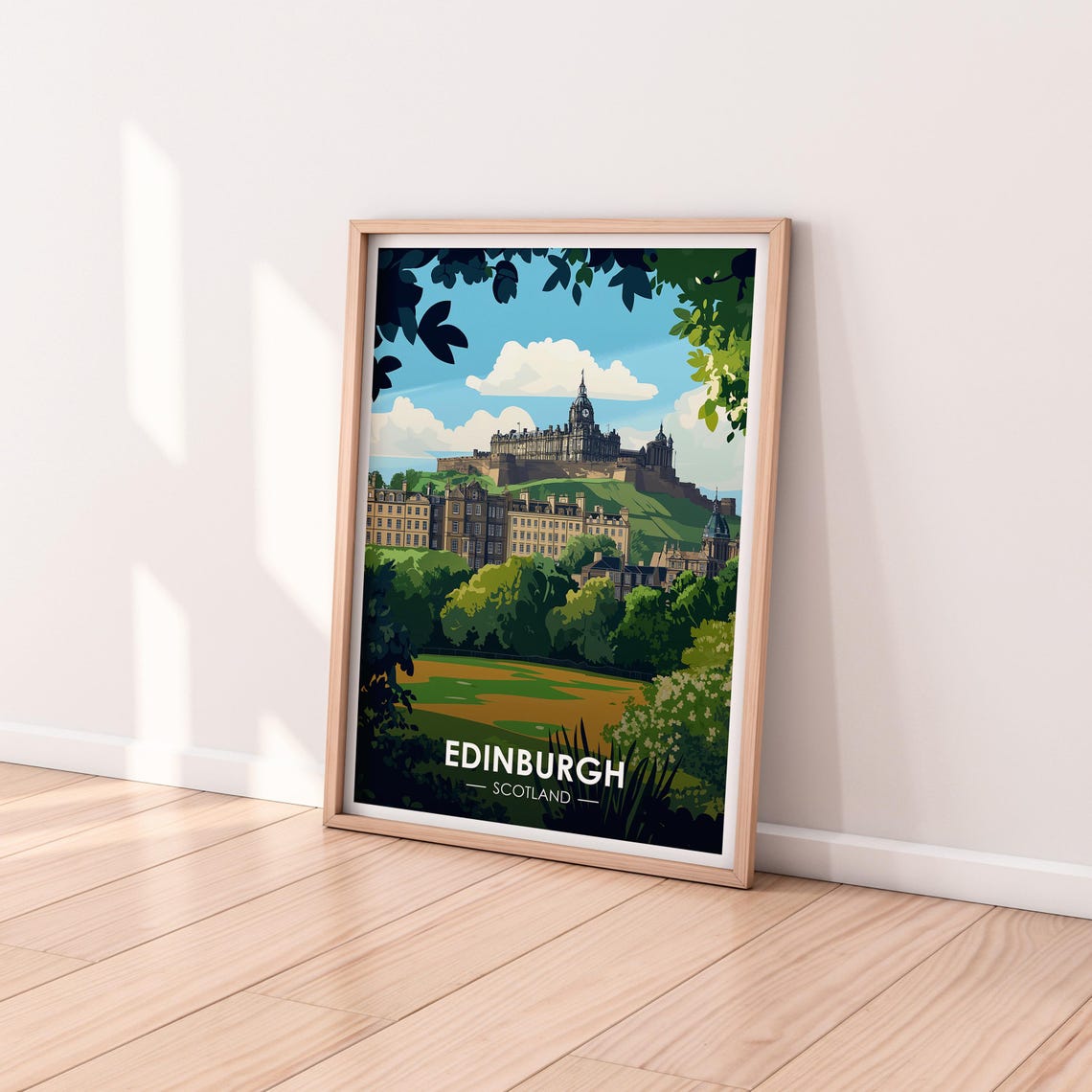 Edinburgh Scotland Castle Overlooking Park Gardens Travel Poster - Image 2