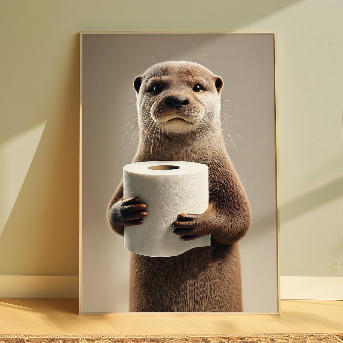 Otter Poster, Maximalist Bathroom Wall Art