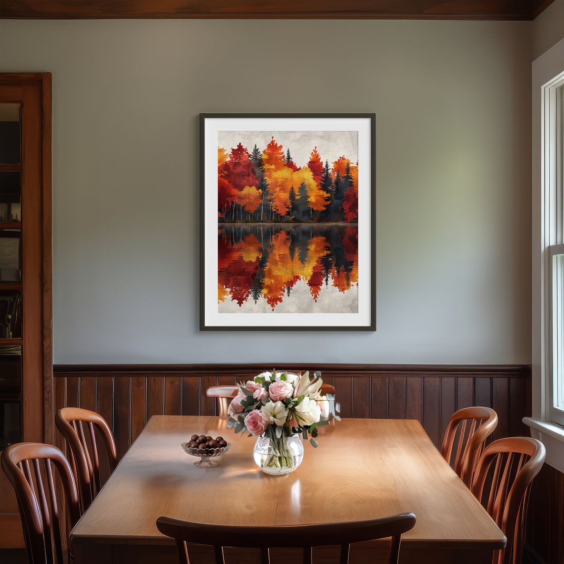 Lakeview Forest Nature Painting Arts Modern Wall Decor Art Prints Instant Wall Art - Image 3