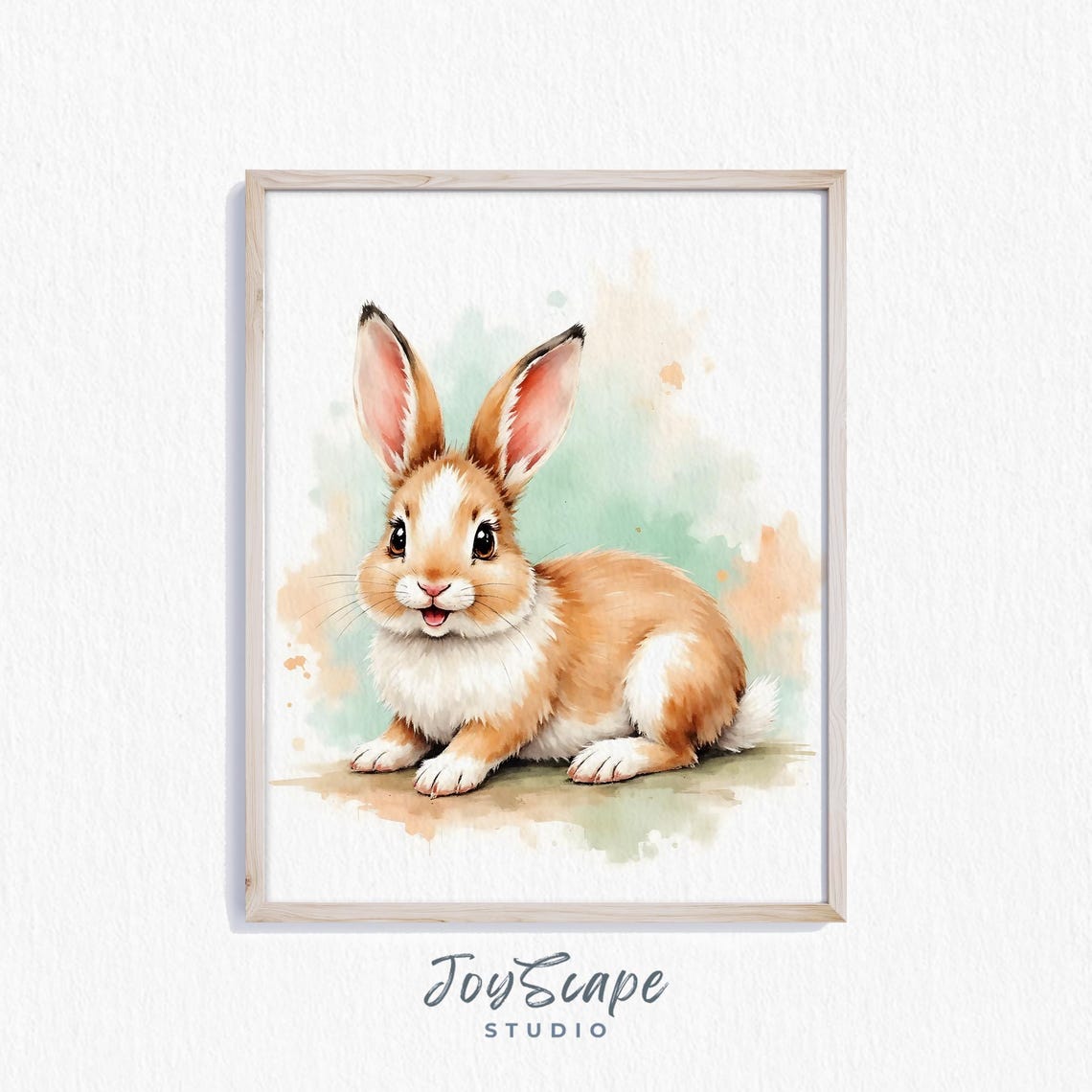 Orange Holland Lop Bunny Watercolor Portrait Cute Rabbit Nursery Print