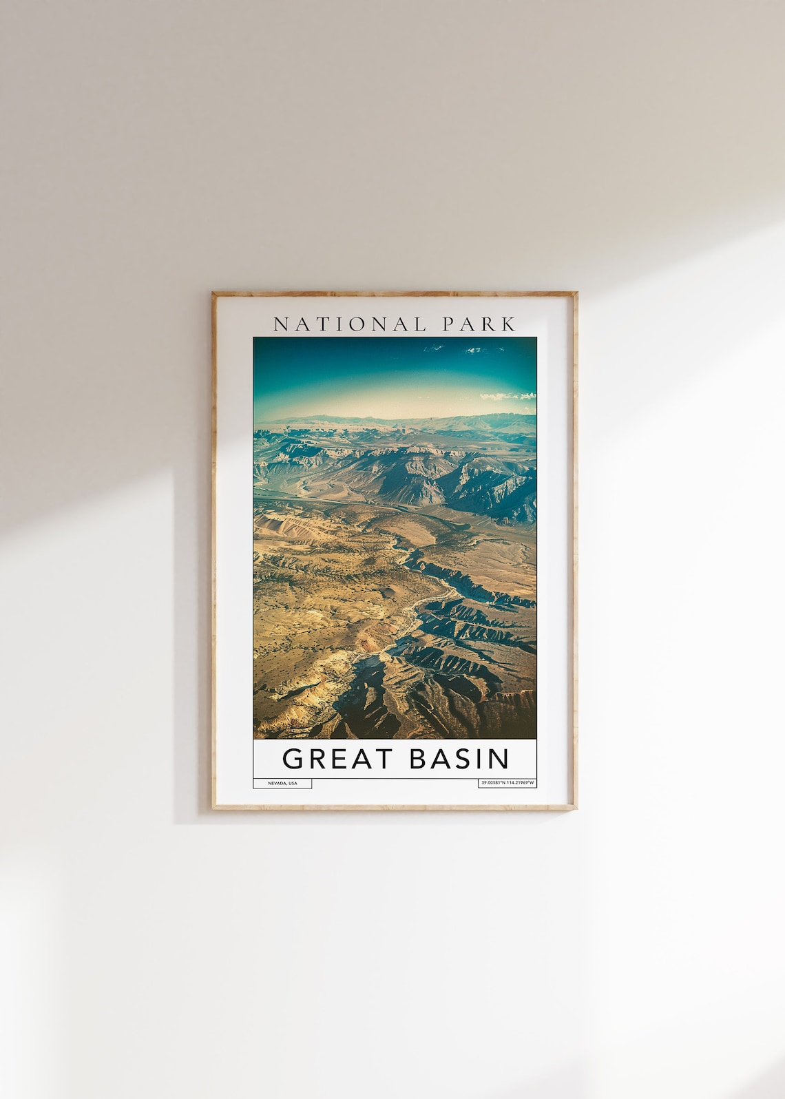 Great Basin National Park Nevada Desert Canyon Aerial View Travel Poster