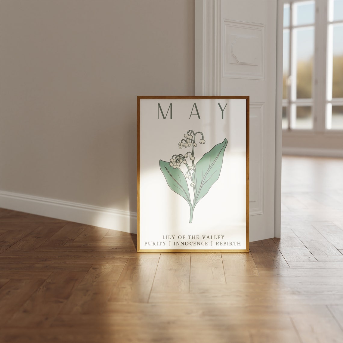 May Birth Flower Lily Of The Valley Print Birth Month Floral Art - Image 2