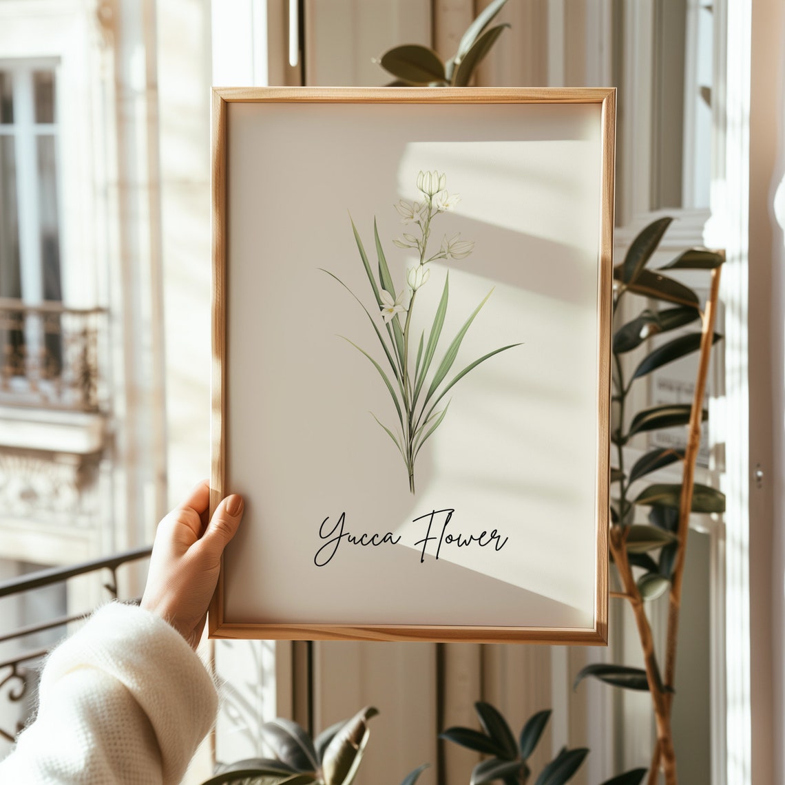 Yucca Flower Botanical Watercolor State Flower Minimalist Art Print