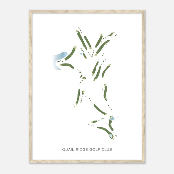 Quail Ridge Golf Club North Carolina Modern Watercolor Map Golfer Gift Golf Wall Art Golf Poster Print Course Layout