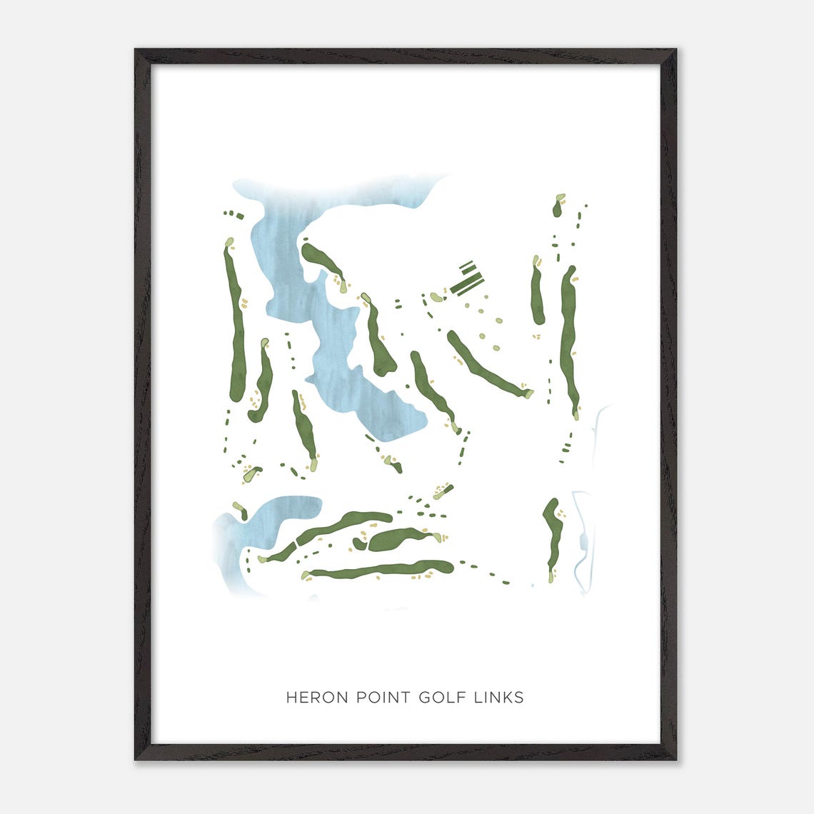 Heron Point Golf Links Canada Modern Watercolor Golf Map Poster - Image 2