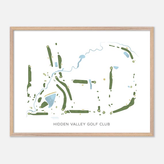 Hidden Valley Golf Club In Lincoln Nebraska Modern Watercolor Map Golfer Gift Golf Wall Art Golf Poster Print Course Layout