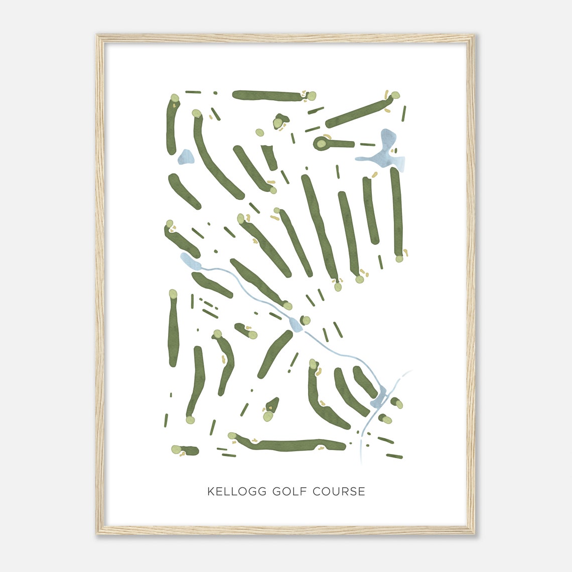 Kellogg Golf Course Illinois Modern Watercolor Map Golfer Gift Golf Wall Art Golf Poster Print Course Layout - Image 2
