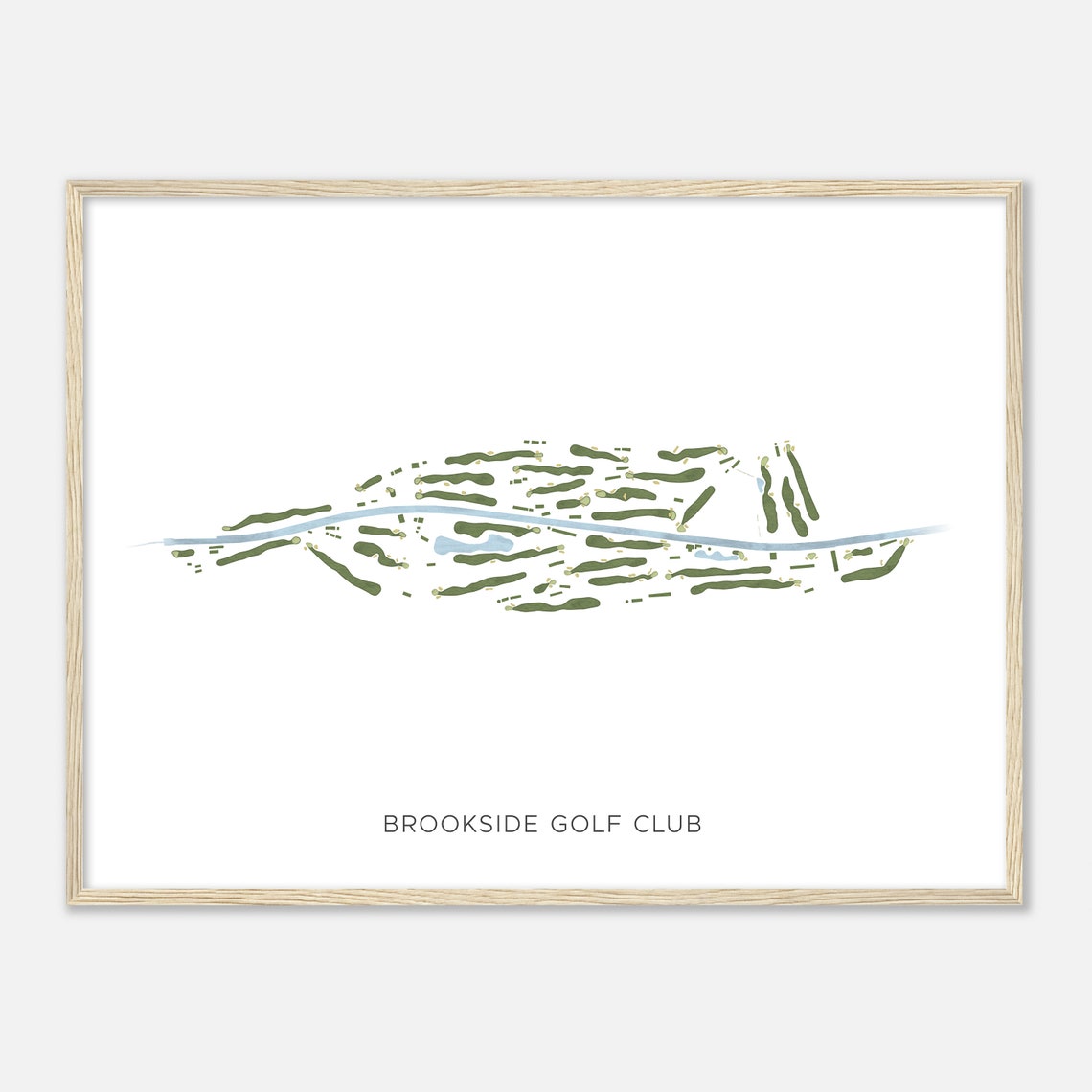 Brookside Golf Club Modern Watercolor Fairway Map Golfer Poster - Image 2