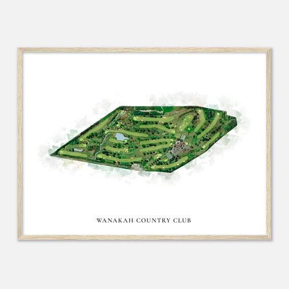 Wanakah Country Club New York Classic Watercolor Map Golfer Gift Golf Wall Art Golf Poster Print Course Layout