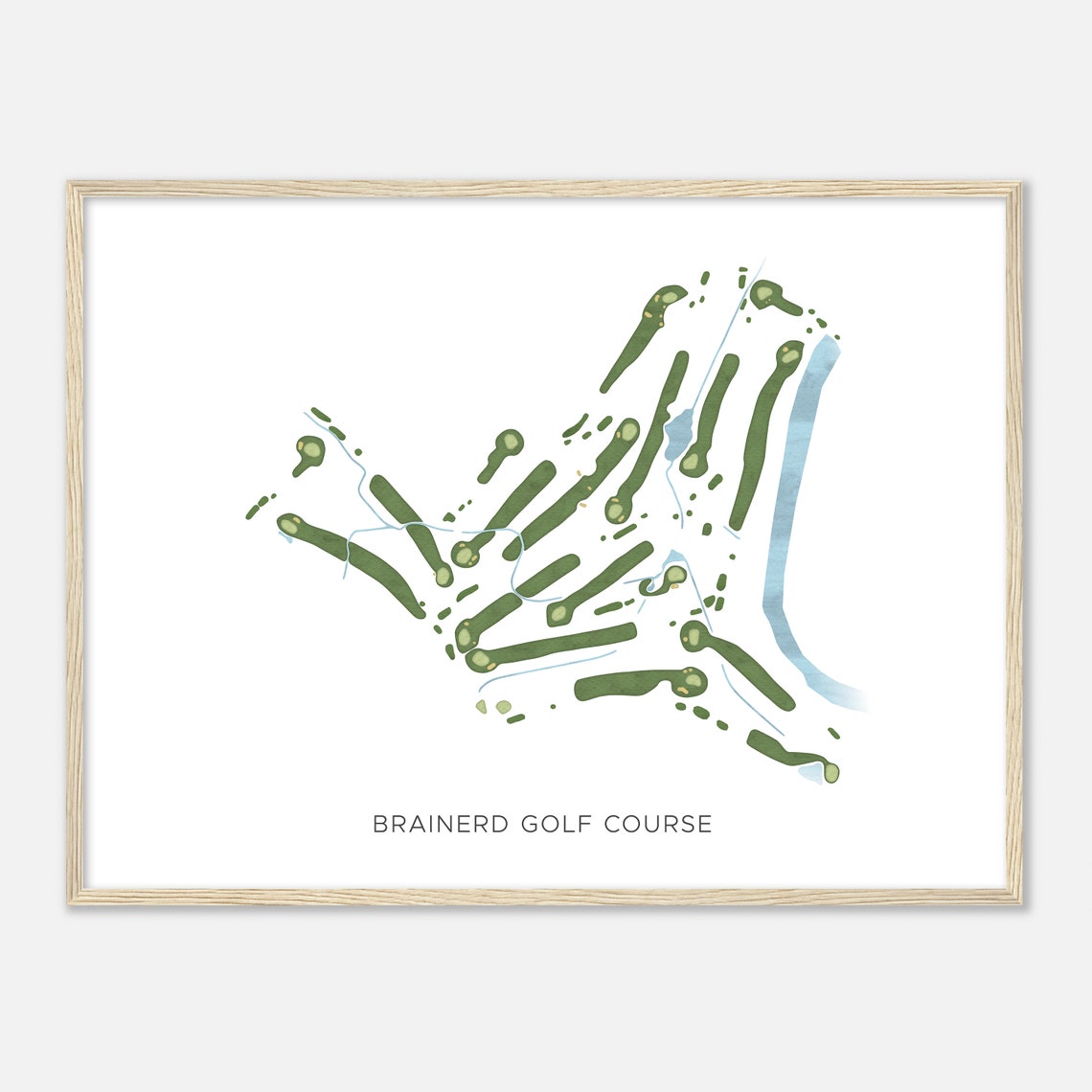 Brainerd Golf Course Modern Watercolor Golf Course Map Art Poster - Image 2