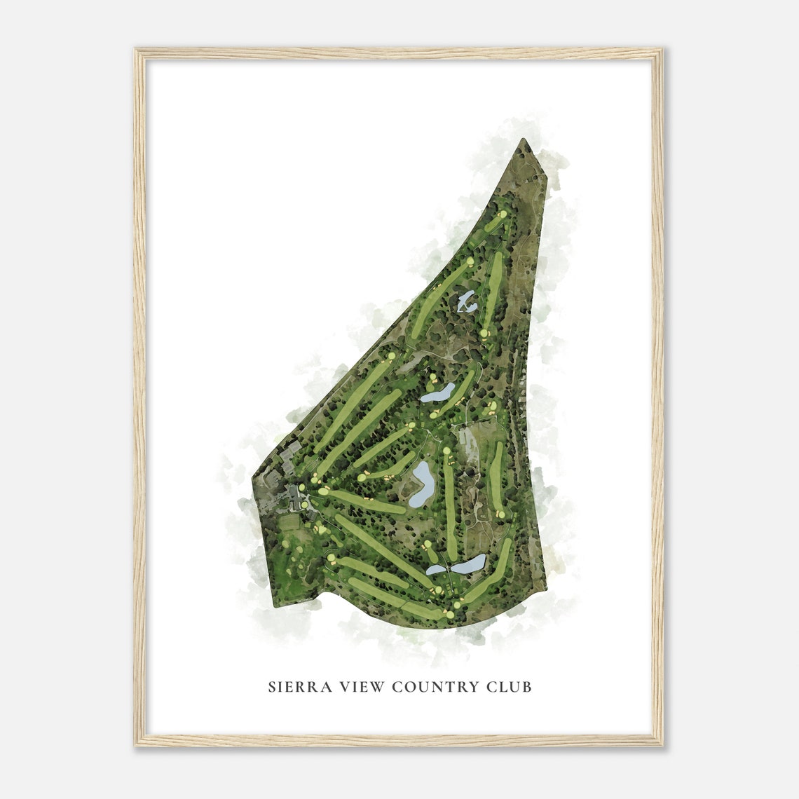 Sierra View Country Club Classic Watercolor Golf Course Map Poster - Image 2