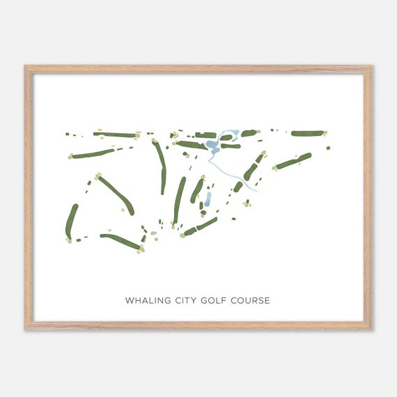Whaling City Golf Course In New Bedford Massachusetts Modern Watercolor Map Golfer Gift Golf Wall Art Golf Poster Print