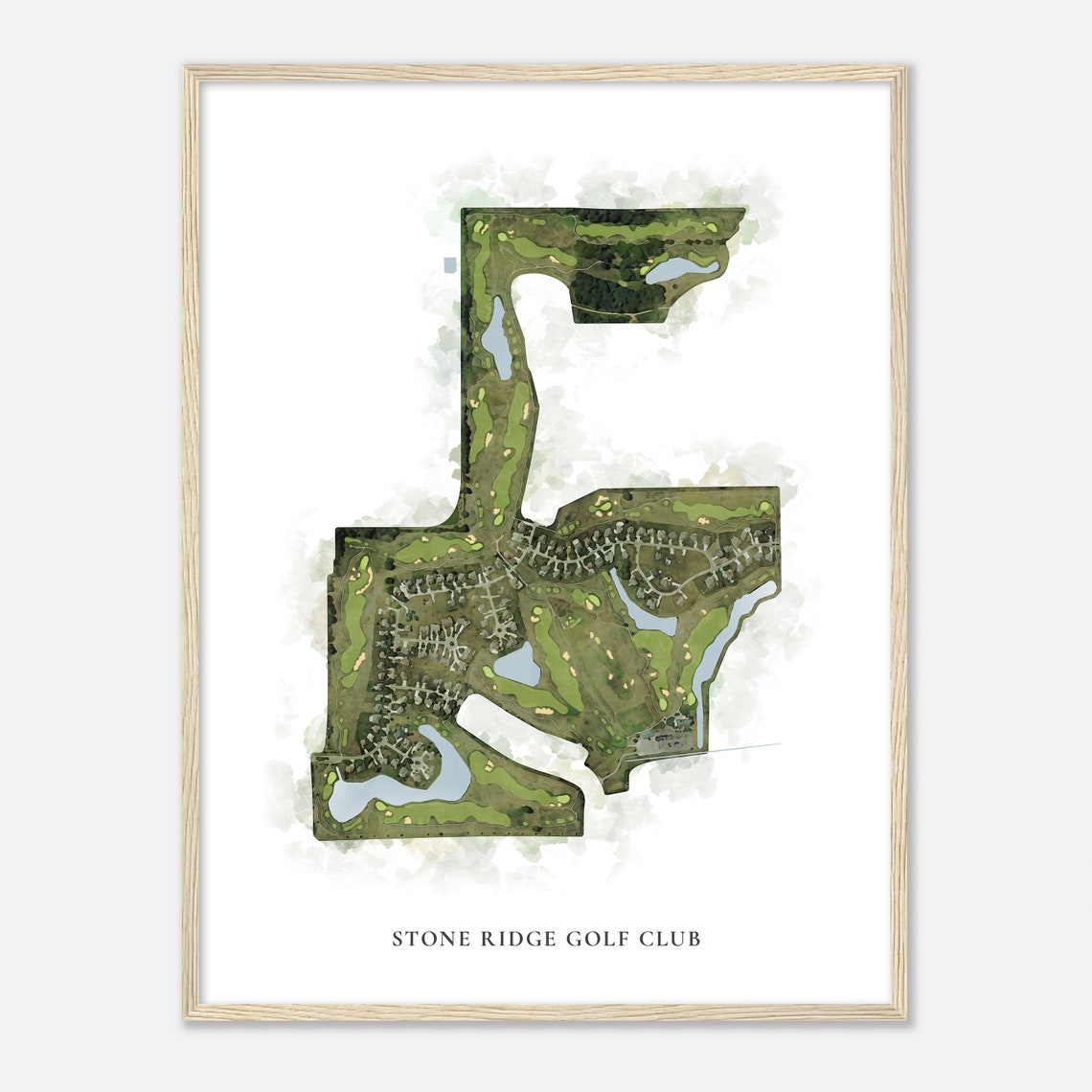 Stone Ridge Golf Club Watercolor Aerial Golf Course Map Poster - Image 2