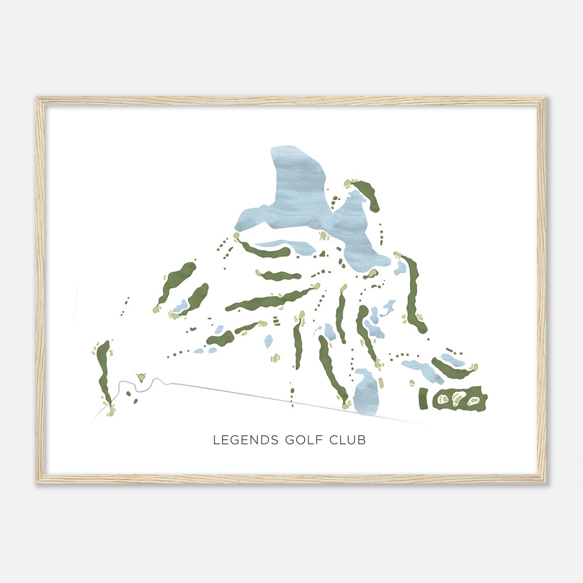Legends Golf Club Modern Minimalist Golf Course Map Poster Gift