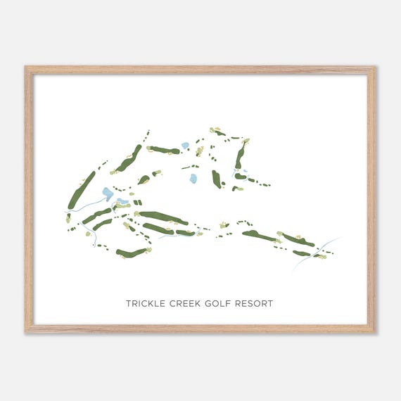 Trickle Creek Golf Resort In Canada Modern Watercolor Map Golfer Gift Golf Wall Art Golf Poster Print Course Layout