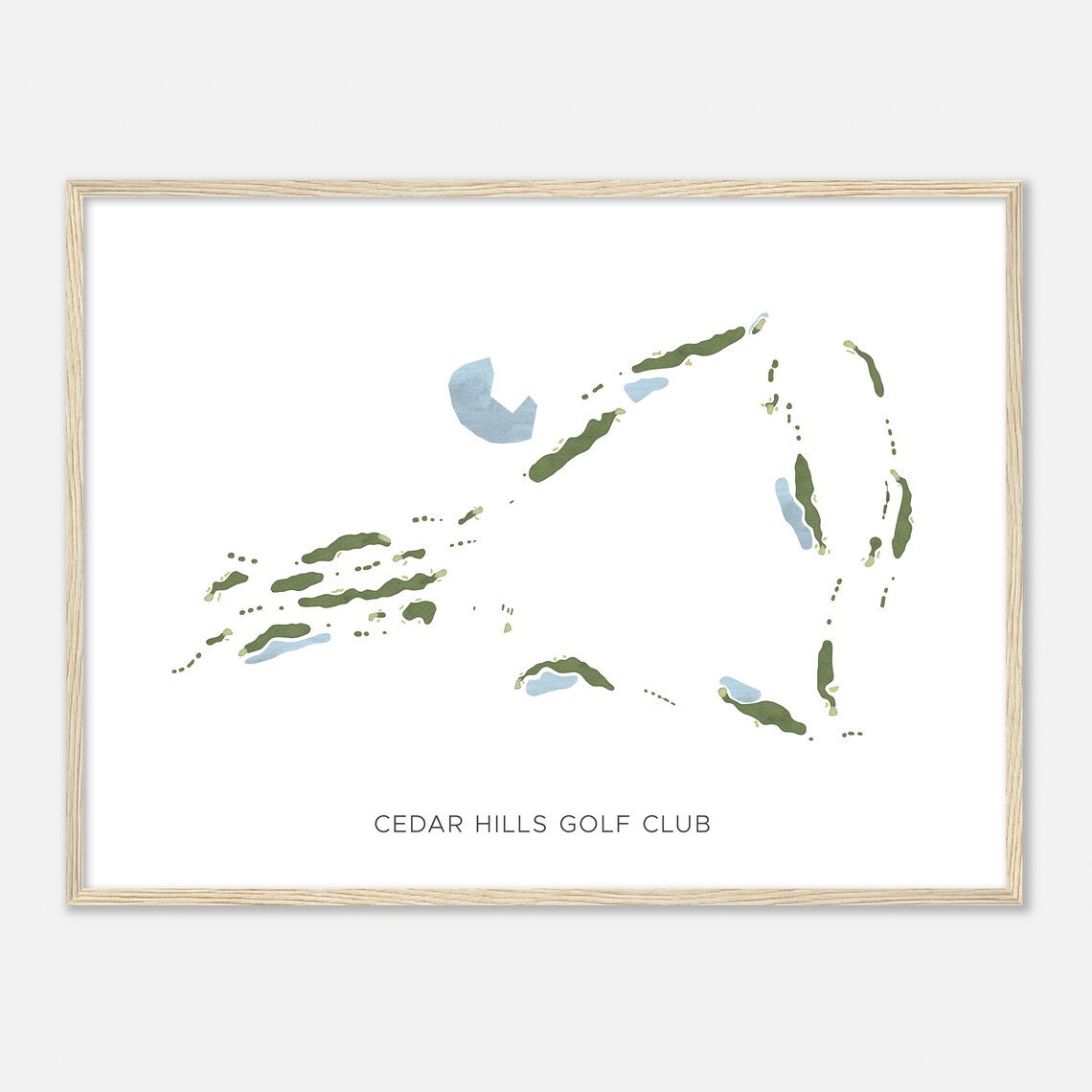 Cedar Hills Golf Club Utah Modern Watercolor Map Golfer Gift Golf Wall Art Golf Poster Print Course Layout - Image 2