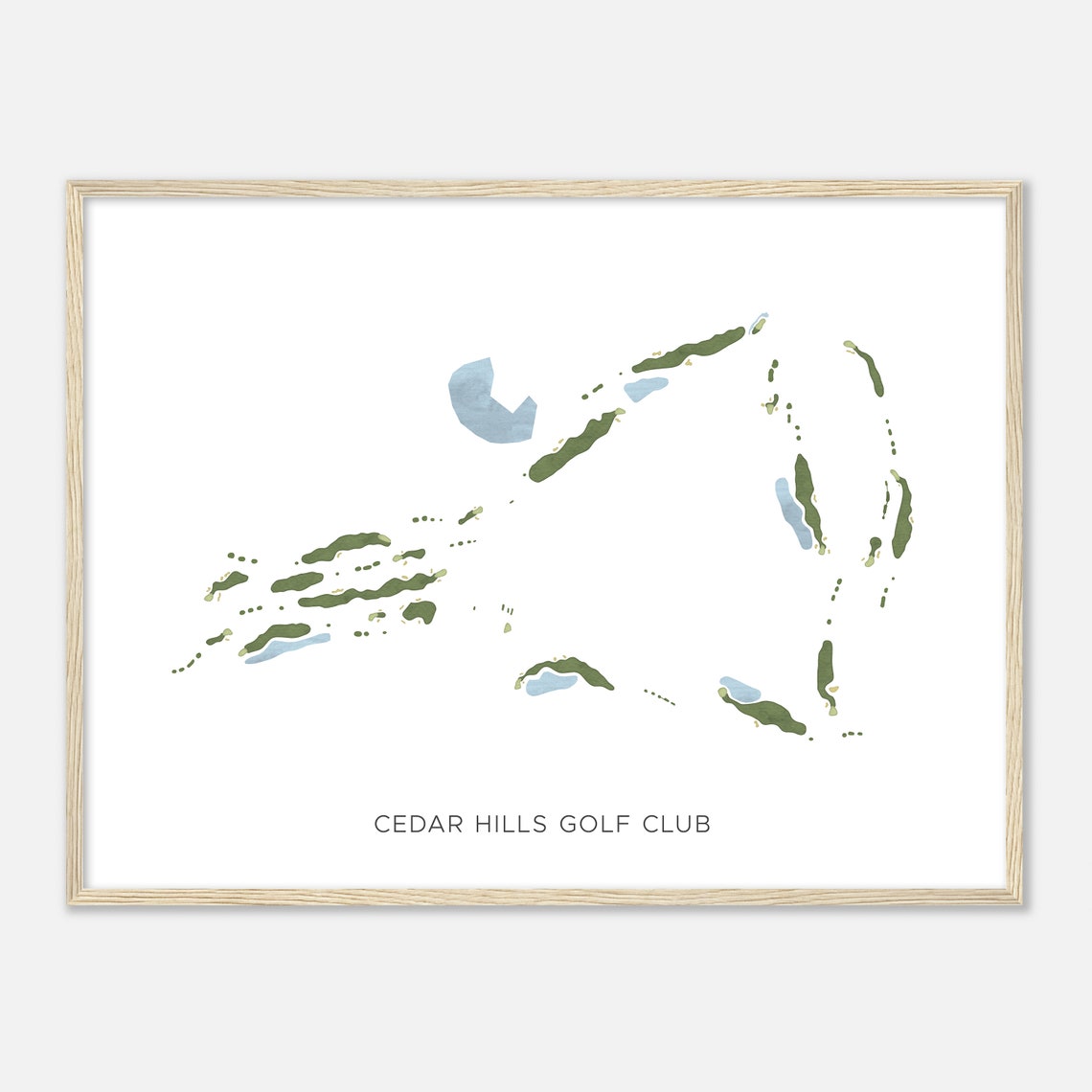 Cedar Hills Golf Club Utah Modern Watercolor Map Golfer Gift Poster - Image 2
