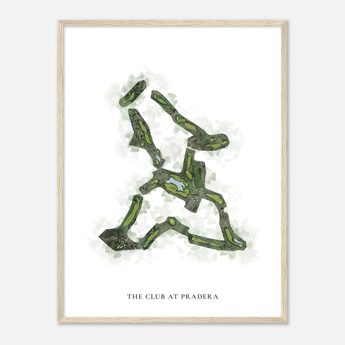 The Club at Pradera Watercolor Course Map Classic Golf Art Poster - Image 2