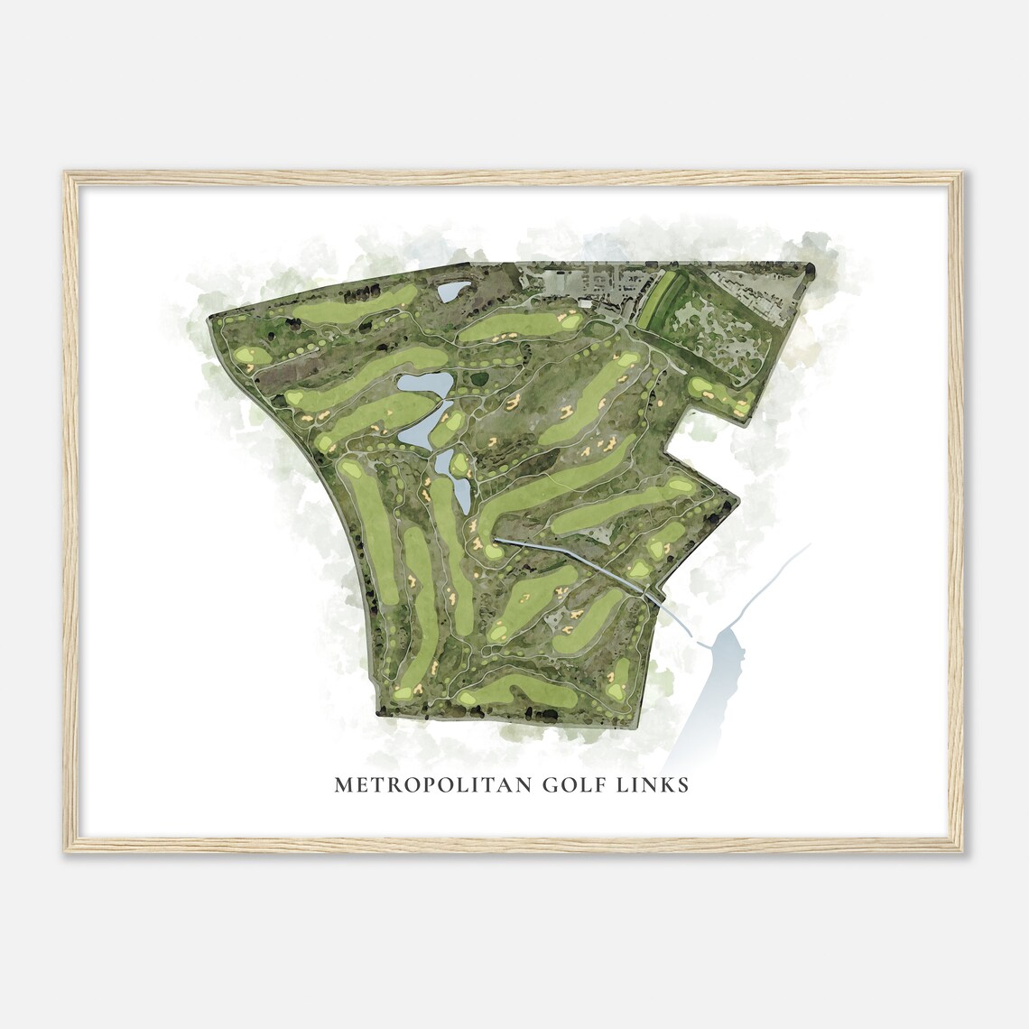 Metropolitan Golf Links California Classic Watercolor Map Golfer Gift Golf Wall Art Golf Poster Print Course Layout