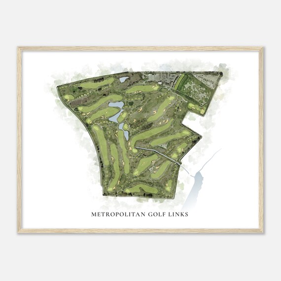 Metropolitan Golf Links California Classic Watercolor Map Golfer Gift Golf Wall Art Golf Poster Print Course Layout