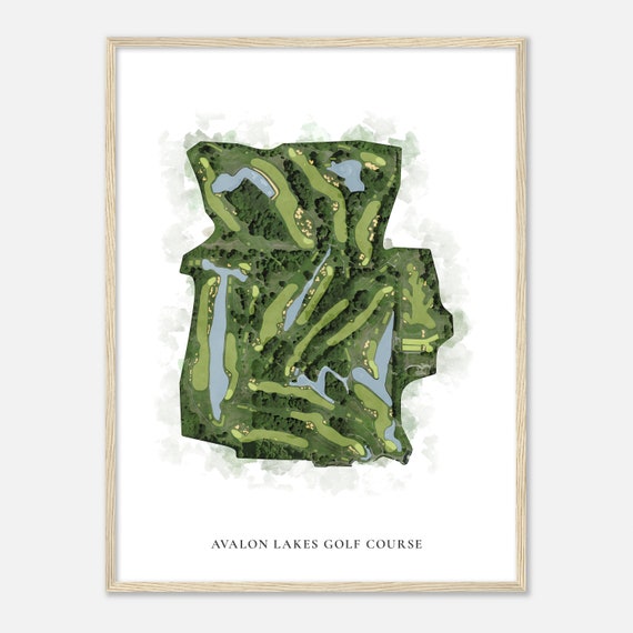 Avalon Lakes Golf Course Ohio Classic Watercolor Map Golfer Gift Golf Wall Art Golf Poster Print Course Layout