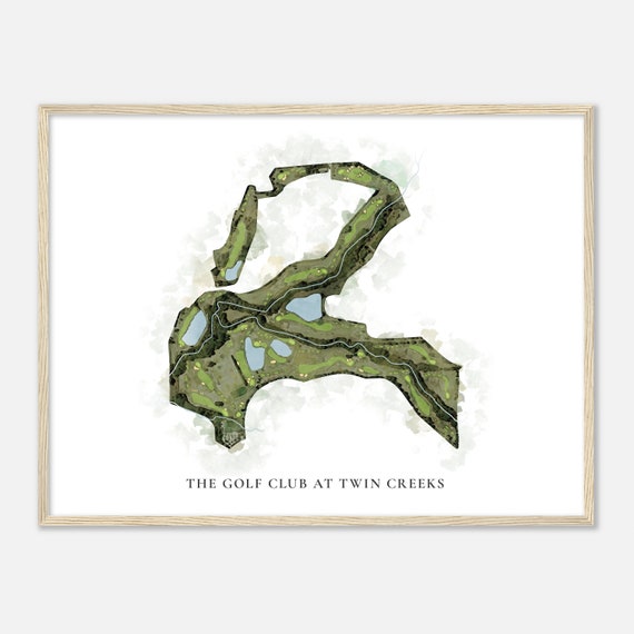The Golf Club At Twin Creeks Texas Classic Watercolor Map Golfer Gift Golf Wall Art Golf Poster Print Course Layout