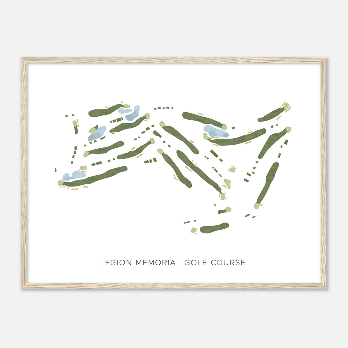 Legion Memorial Golf Course Modern Watercolor Fairway Map Poster - Image 2