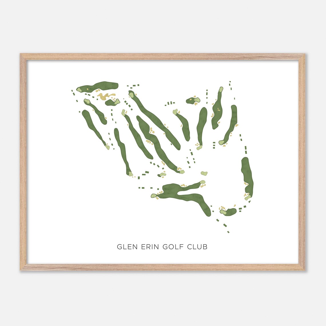 Glen Erin Golf Club Janesville Wisconsin Watercolor Course Map Poster