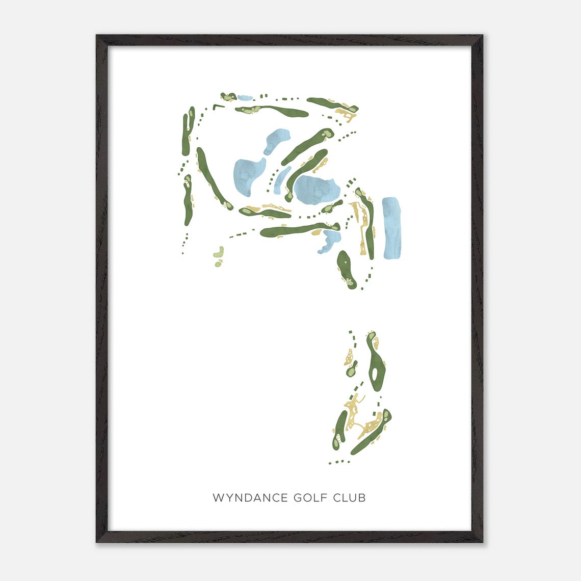 Wyndance Golf Club Modern Minimalist Watercolor Golf Map Poster - Image 2