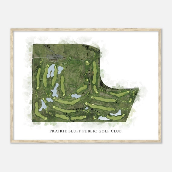 Prairie Bluff Public Golf Club Illinois Classic Watercolor Map Golfer Gift Golf Wall Art Golf Poster Print Course Layout