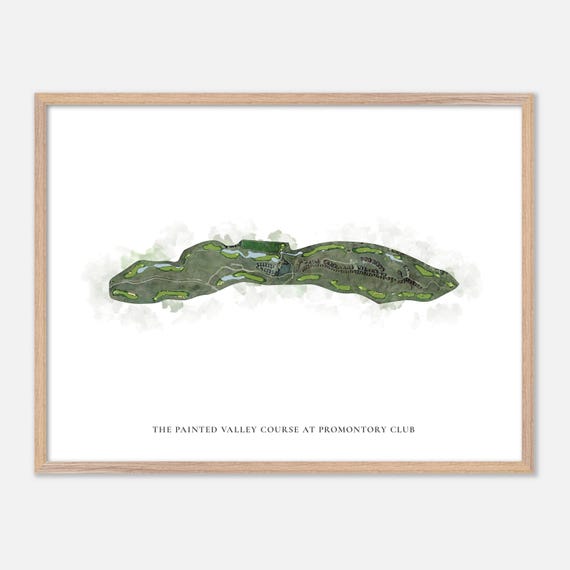 The Painted Valley Course At Promontory Club In Peoa Utah Classic Watercolor Map Golfer Gift Golf Wall Art Golf Poster Print