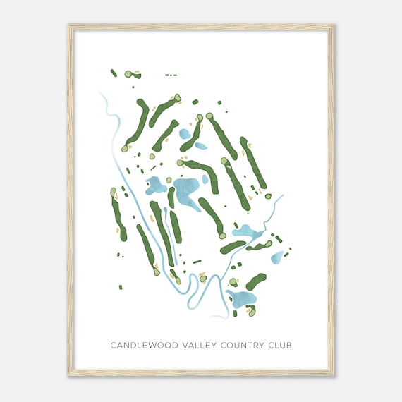 Candlewood Valley Country Club Connecticut Modern Watercolor Map Golfer Gift Golf Wall Art Golf Poster Print Course Layout