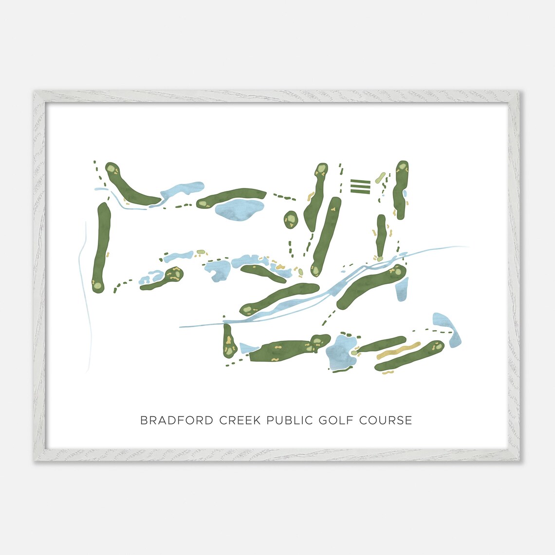 Bradford Creek Public Golf Course Watercolor Layout Map Art Poster Gift - Image 4